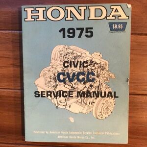 1975 Honda Civic CVCC Service Manual OEM Original Repair Shop Book
